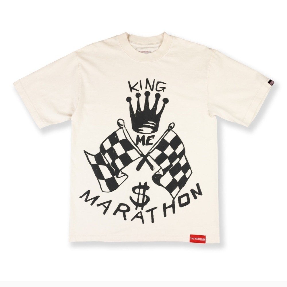 The Marathon Clothing Cream and Black Graphic Tee